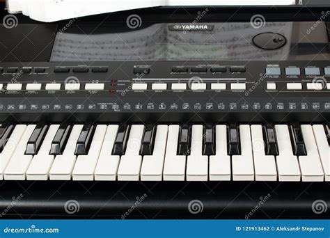 Yamaha Synthesizer with Musical Notes Close-up. Music Learning Concept Editorial Photography ...