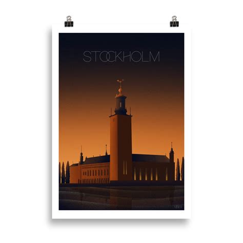 Stockholm Sweden Poster Vintage Minimalist Travel Poster - Etsy