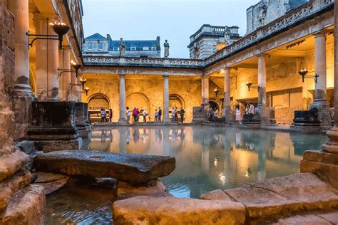 Explore The Roman Baths Lit By Flaming Torches - The English Home