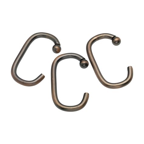 "C" Shower Curtain Hooks in Oil Rubbed Bronze - Walmart.com