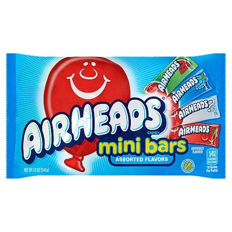 Airheads Mini Bars Assorted Flavors Candy, 12 oz