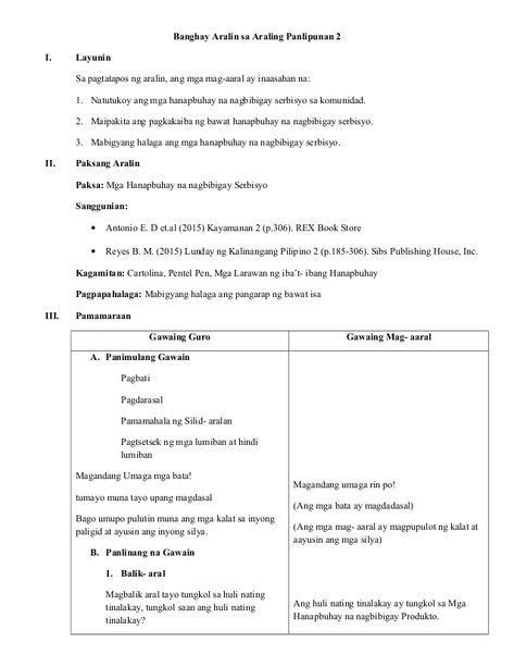 Lesson Exemplar For Araling Panlipunan Of Grade Lesson Exemplar For ...