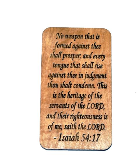 Scripture verse magnet Isaiah 54: 17 No weapon that is formed against ...