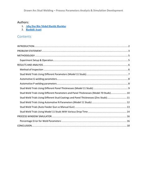 (PDF) Drawn Arc Stud Welding -Process Parameters Analysis & Simulation ...