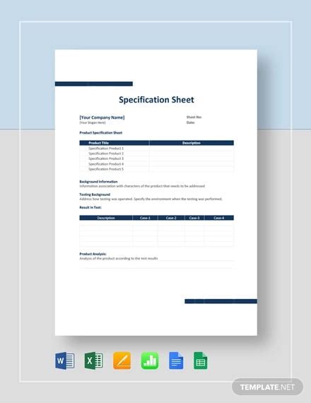 11+ Spec Sheet Templates - DOC, PDF | Free & Premium Templates