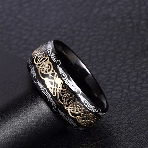 Dragon Ring - Gold/Gold & Black – Silk & Cotton