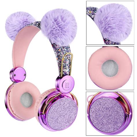 Bluetooth Cute Kids Wireless Headphone with Microphone Girls 3.5mm ...