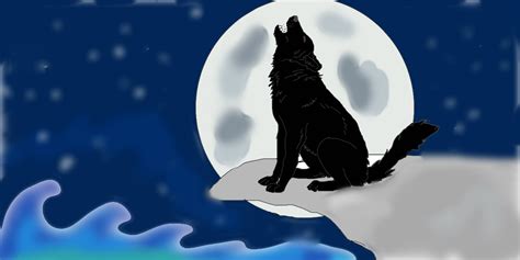 Black wolf howling by Mangle787 on DeviantArt