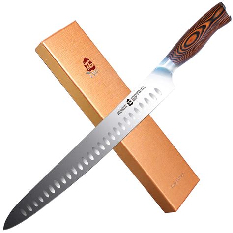 Buy TUOSlicing 12 inch - Granton Carving Knives Hollow Ground Meat Cutting Kitchen Long Slicer ...