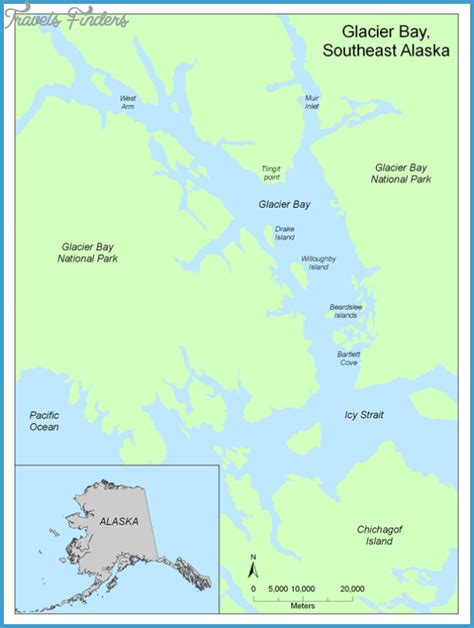 Glacier Bay Map - TravelsFinders.Com