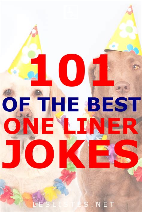 One liner jokes are some of the best types of jokes. They manage to put a lot of humor in such a ...
