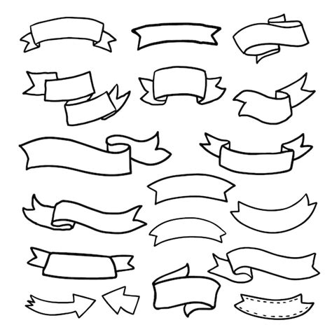 Hand Drawn Ribbons Collection - Vector Templates - HD Stock Images