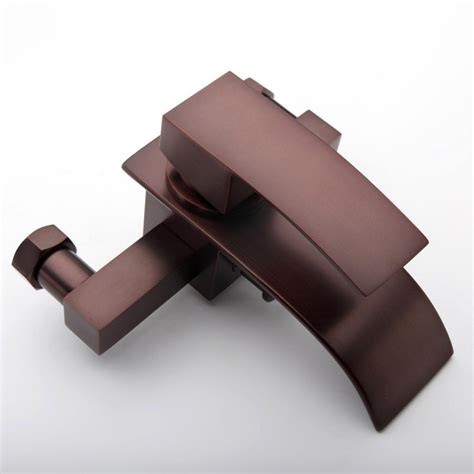 Luxury Milly Modern Waterfall Wall-Mount Oil Rubbed Bronze Tub Filler Faucet & Handshower Single ...