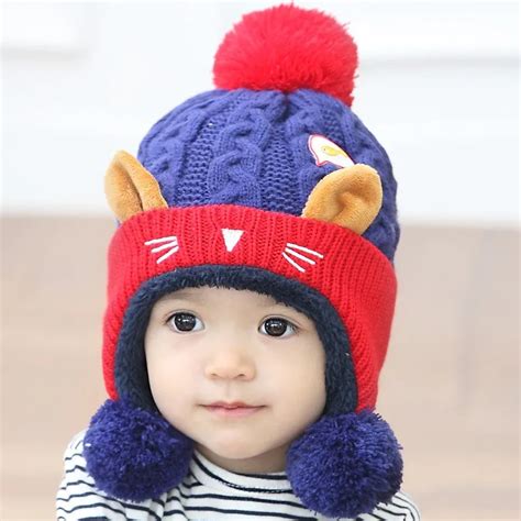 Baby Hat 2017 Cute Baby Winter Hat Warm Infant Beanie Cap For Children Boys Girls Animal Cat Ear ...