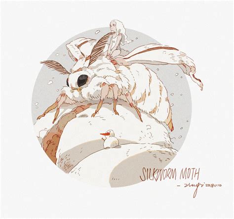 'My Silkworm Moth' by Xi Zhang (张惜), 2018 | Moth art, Cute art, Creature art