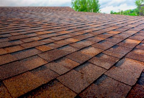a close up view of a brick roof with trees in the background