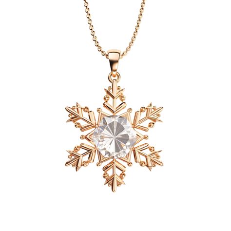 Christmas Bright Crystal Jewelry Snowflakes Pendant On Golden Chain ...