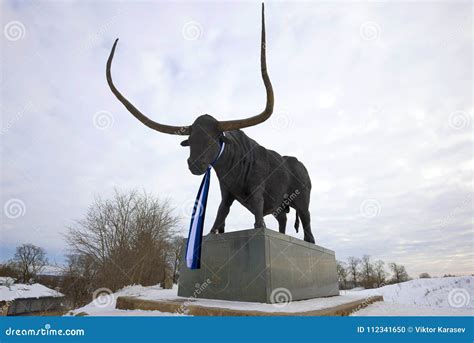 The Sculpture of the Giant Bull Tarvas, on a Cloudy March Morning ...