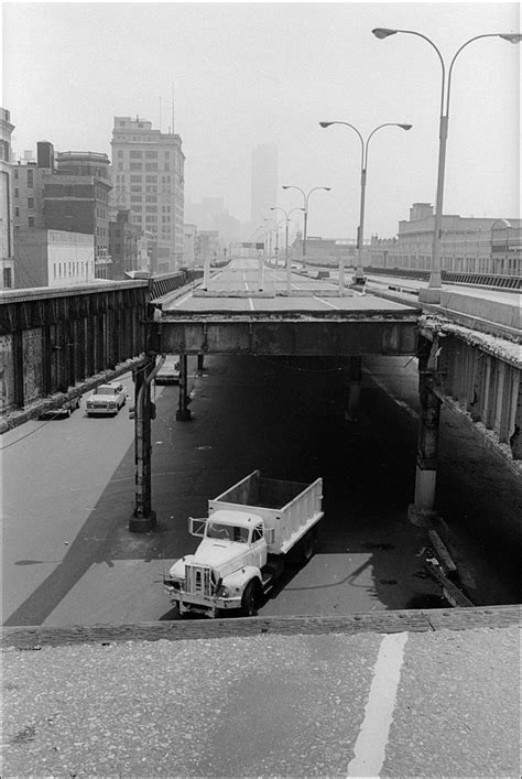 View of a collapsed section of the West Side Highway, New York, New ...