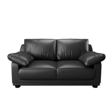 Black Leather Sofa With Pillow, Furniture, Sofa, Couch PNG Transparent Image and Clipart for ...