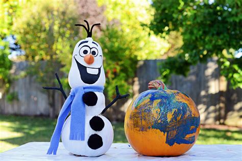 Fall Fun, Painting Pumpkins: Olaf, Frozen.