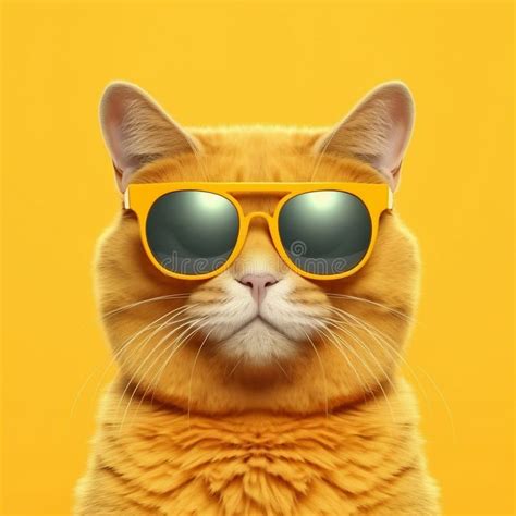 Funny Cat Wearing Sunglasses. Generative AI Stock Illustration - Illustration of quirky, striped ...