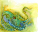 Blue Octopus Watercolor Painting Print – Artwork Nicole Hanusek