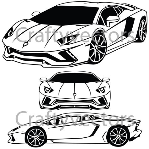 Lamborghini Aventador Coupe Vector File | Etsy