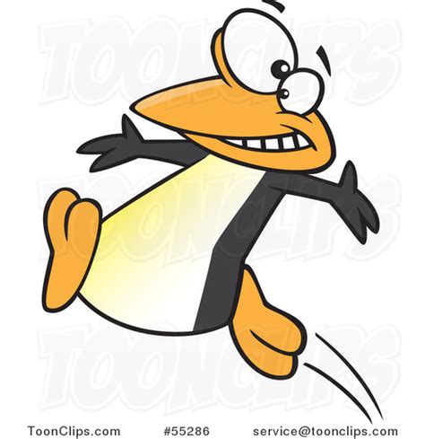 Cartoon Happy Penguin Jumping #55286 by Ron Leishman