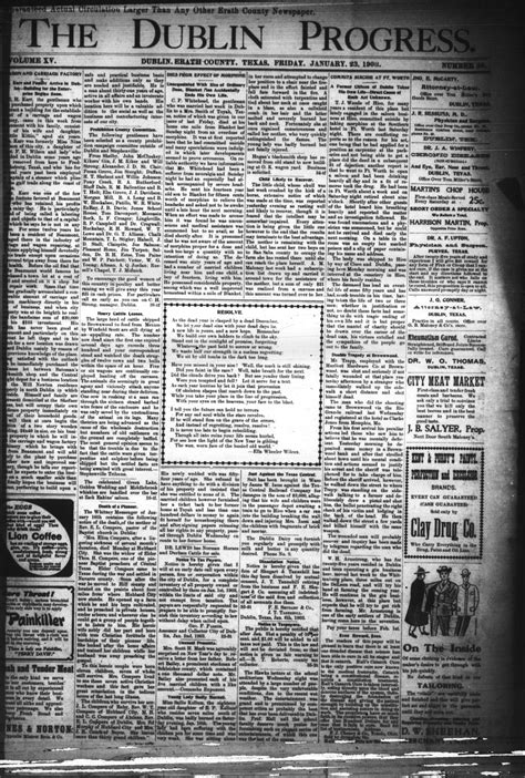 The Dublin Progress. (Dublin, Tex.), Vol. 15, No. 36, Ed. 1 Friday, January 23, 1903 - The ...