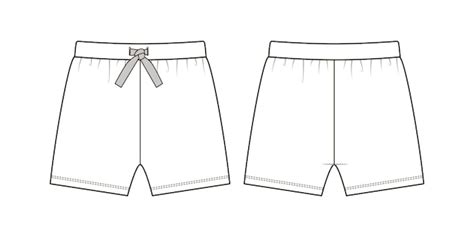 Premium Vector | Fashion technical drawing of jersey shorts