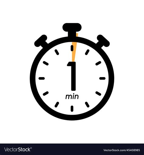 One minute stopwatch icon timer symbol cooking Vector Image