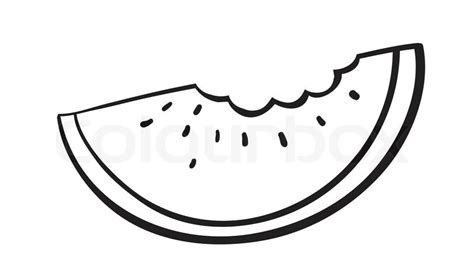 A watermelon slice sketch | Stock vector | Colourbox