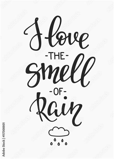 I love the Smell of rain quotes typography Stock Vector | Adobe Stock