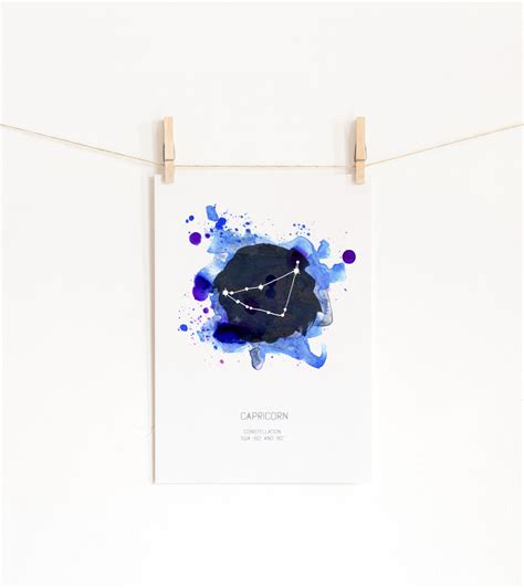 Capricorn Zodiac Constellation Art Print — Drawn Together Art ...