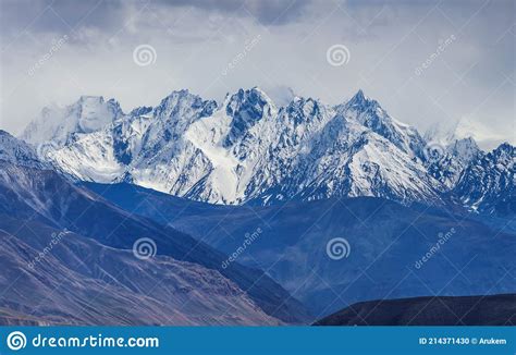 Snow-capped Peaks of the Hindu-Kush Mountains. Wakhan Corridor, Tajikistan Stock Photo - Image ...