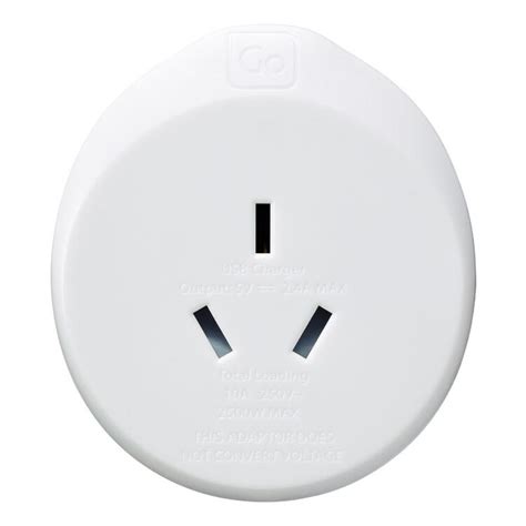 Go Travel Adaptor AUS-USA + USB White