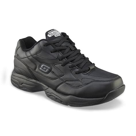 Skechers Men's Work Relaxed Fit: Felton Altair Slip Resistant Black Work Shoe 77032 - Wide Width ...