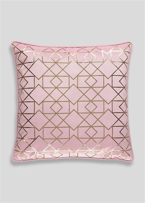 Geometric Print Cushion (48cm x 48cm) – Pink | Pink cushions, Printed cushions, Cushions on sofa