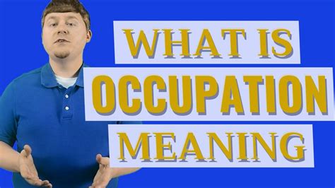 Occupation | Meaning of occupation - YouTube