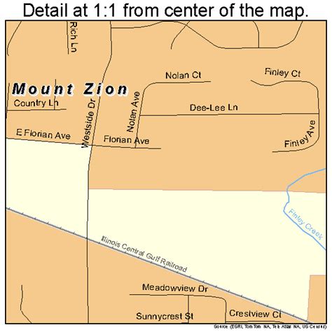 Mount Zion Illinois Street Map 1751206