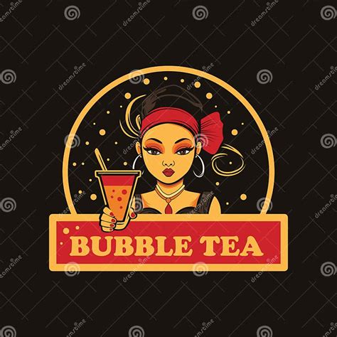 Bubble Tea Vector Logo Design. Stock Vector - Illustration of face ...