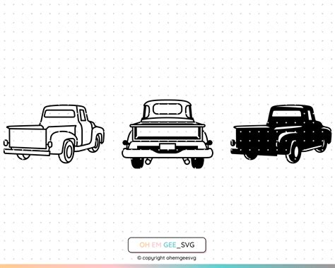 Pickup Truck Clipart Outline