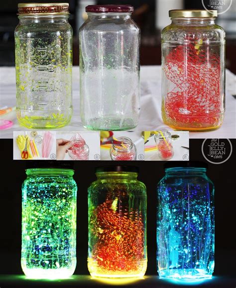 DIY Glowing jars tutorial - made with a glowstick | Glow jars, Glow ...