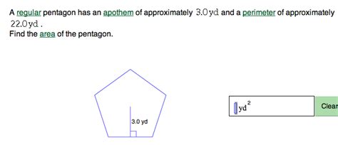 Solved A regular pentagon has an apothem of approximately | Chegg.com