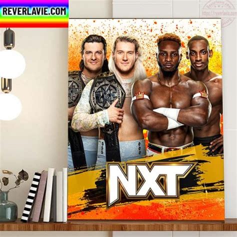 WWE NXT Tag Team Titles Home Decor Poster Canvas - REVER LAVIE