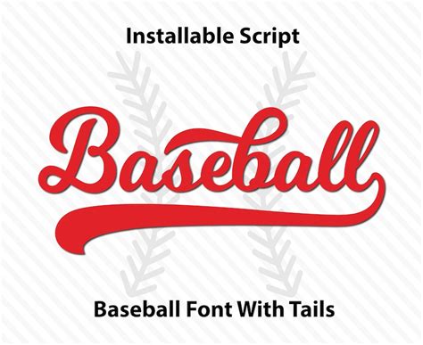 Baseball Font Ttf Svg Baseball Font With Tails Baseball Script - Etsy