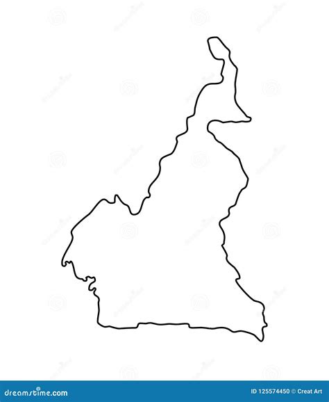 Cameroon Outline Map Vector Illustration Stock Vector - Illustration of geography, cameroon ...