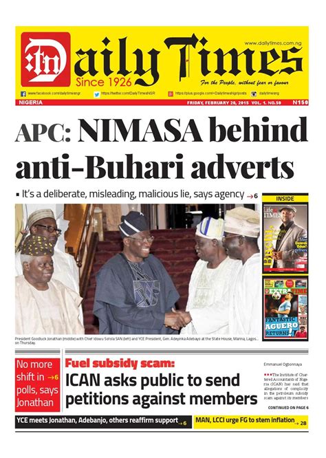 Daily Times of Nigeria Newspaper by Daily Times of Nigeria - Issuu