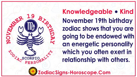 November 19 Zodiac (Scorpio) Horoscope Birthday Personality and Lucky Things